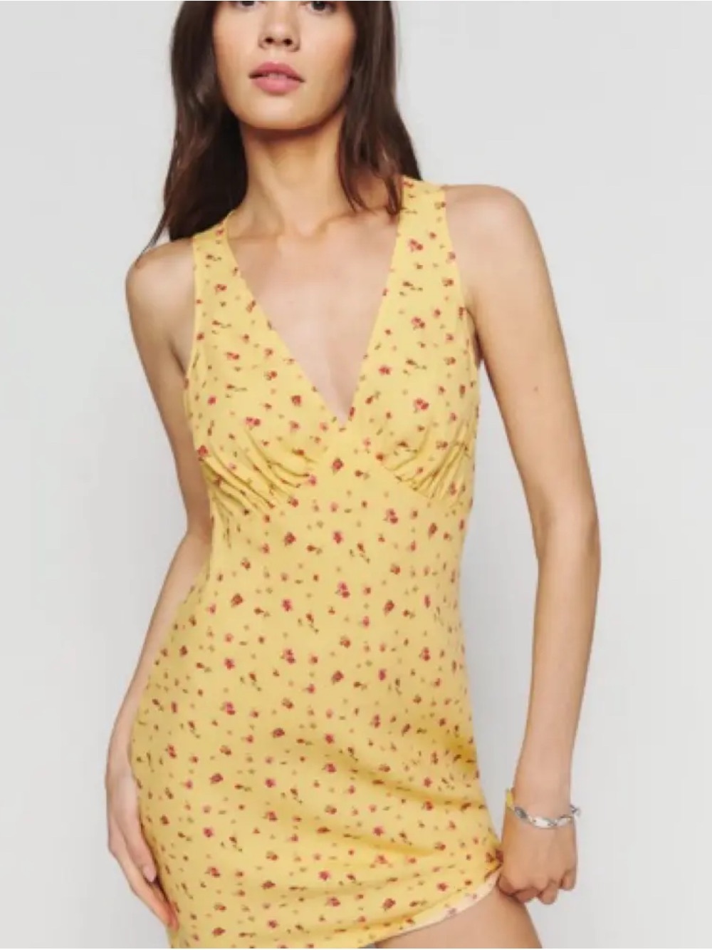Reformation Calix Yellow Floral dress